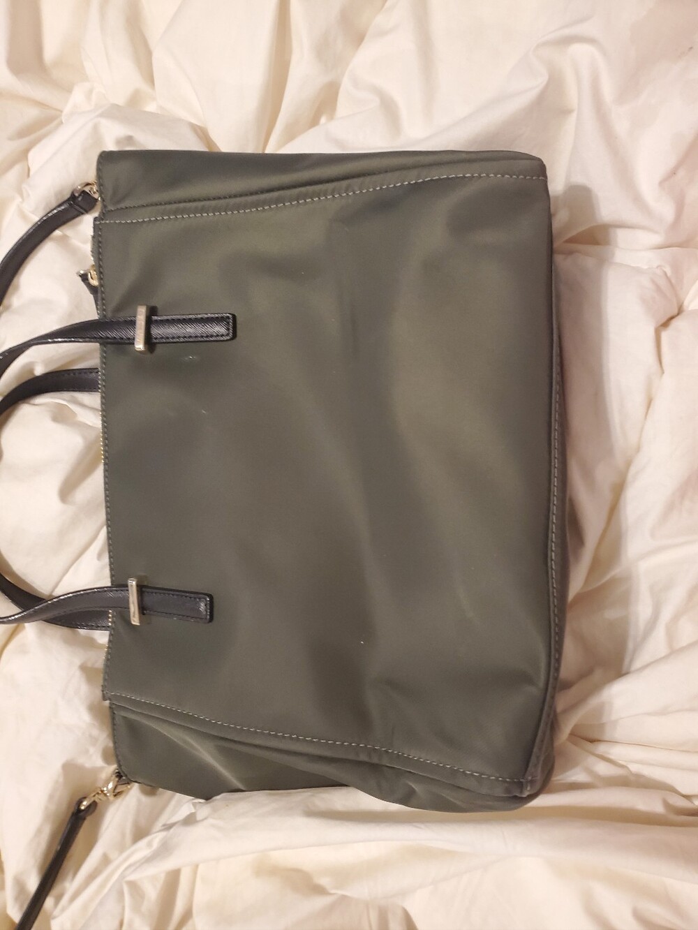 kate spade Olive Green Nylon Tote with Black Trim - Picture 12 of 16